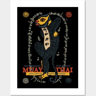 Muay Thai Sak Yant Monkey Tattoo Posters and Art